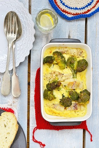 Fiskegrateng med broccoli