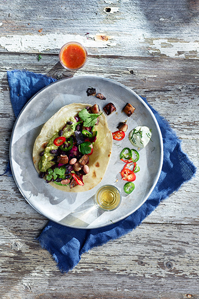 Vegetar taco med portobello 