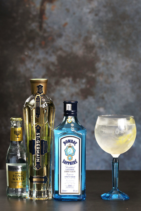 Spring blossom bombay sapphire st.germain fevertree orginal tonic