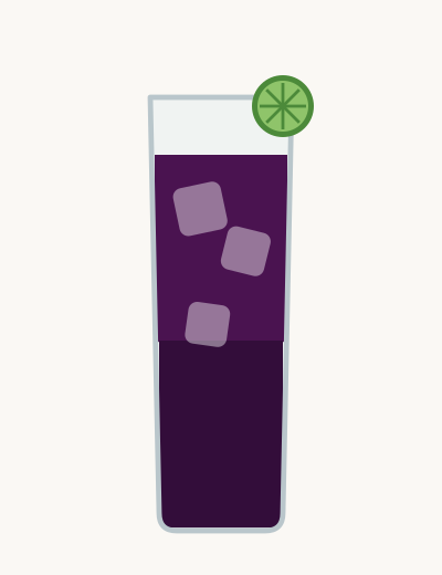 Illustrasjon av Chicha morada, servert slik oppskriften beskriver