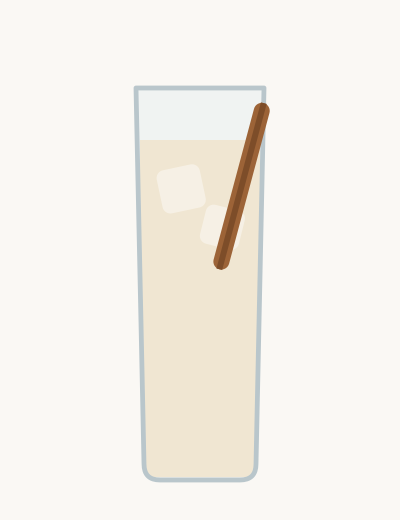 Illustrasjon av Horchata de arroz, servert slik oppskriften beskriver